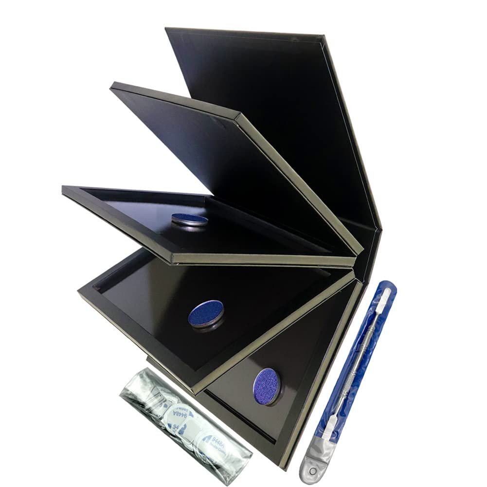 SZDYM Strong 4-Layer Empty Magnetic Palette Book - Includes Depotting Spatula, 50 Round & 50 Square Metal Stickers Avelisse