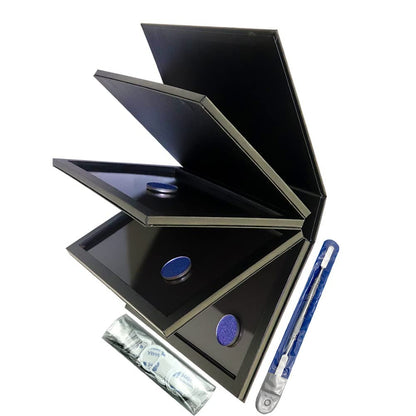 SZDYM Strong 4-Layer Empty Magnetic Palette Book - Includes Depotting Spatula, 50 Round & 50 Square Metal Stickers Avelisse