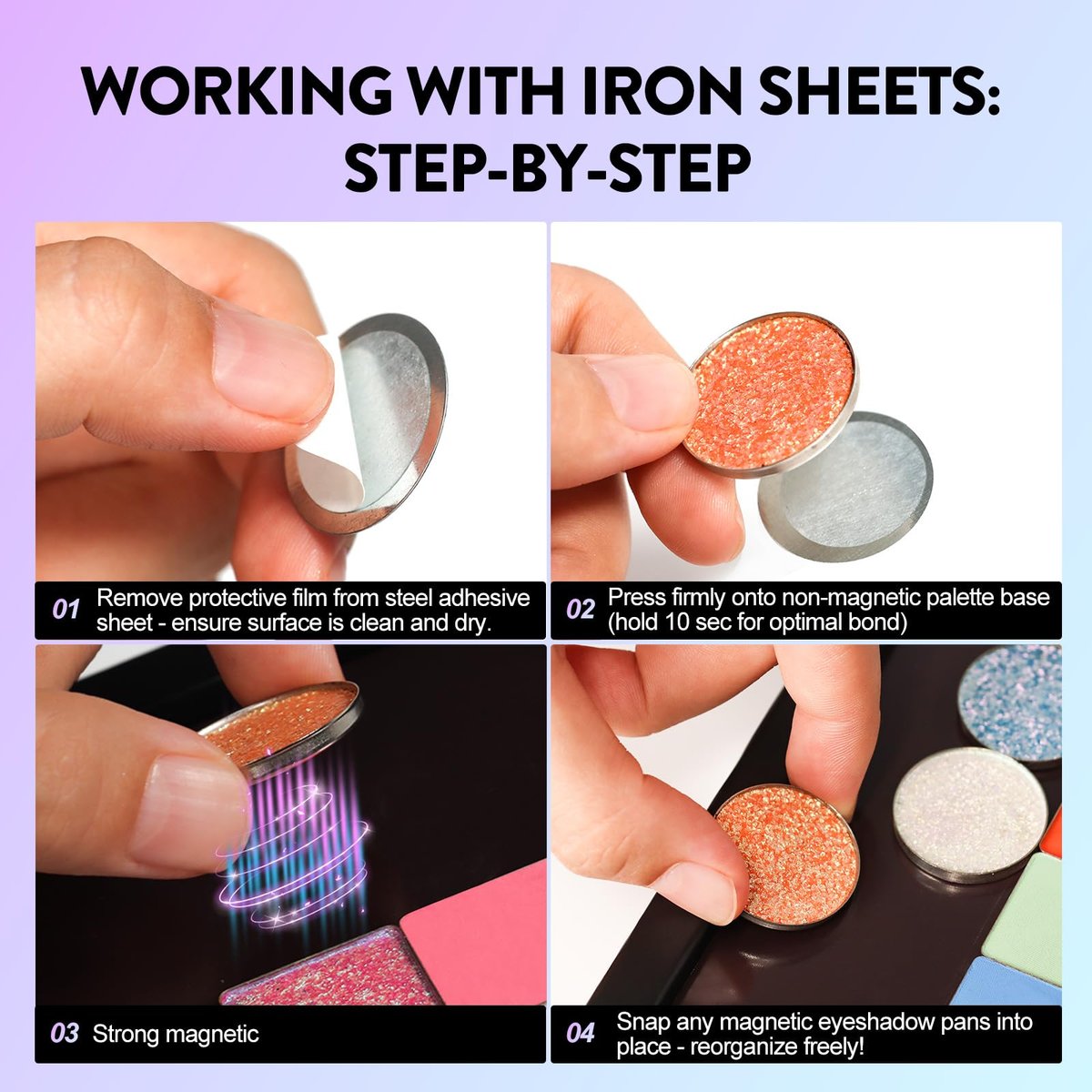 SZDYM Strong 4-Layer Empty Magnetic Palette Book - Includes Depotting Spatula, 50 Round & 50 Square Metal Stickers Avelisse