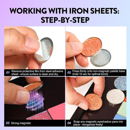 SZDYM Strong 4-Layer Empty Magnetic Palette Book - Includes Depotting Spatula, 50 Round & 50 Square Metal Stickers Avelisse