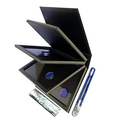 SZDYM Strong 4-Layer Empty Magnetic Palette Book - Includes Depotting Spatula, 50 Round & 50 Square Metal Stickers Avelisse