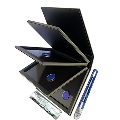 SZDYM Strong 4-Layer Empty Magnetic Palette Book - Includes Depotting Spatula, 50 Round & 50 Square Metal Stickers Avelisse