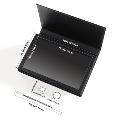 SZDYM Strong 4-Layer Empty Magnetic Palette Book - Includes Depotting Spatula, 50 Round & 50 Square Metal Stickers Avelisse