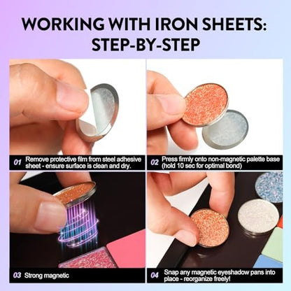 SZDYM Strong 4-Layer Empty Magnetic Palette Book - Includes Depotting Spatula, 50 Round & 50 Square Metal Stickers Avelisse