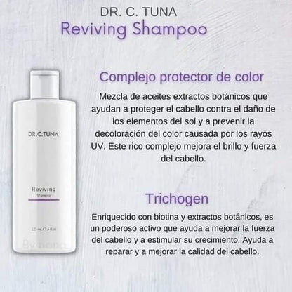 FARMASi Dr. C. Tuna Reviving Shampoo - Volumizing & Strengthening with Garlic Extract, Capixyl & Trichogen - Lightweight Daily Cleanse for Fresher, Shinier Hair - 7.6 fl oz Avelisse