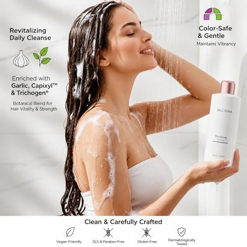 FARMASi Dr. C. Tuna Reviving Shampoo - Volumizing & Strengthening with Garlic Extract, Capixyl & Trichogen - Lightweight Daily Cleanse for Fresher, Shinier Hair - 7.6 fl oz Avelisse