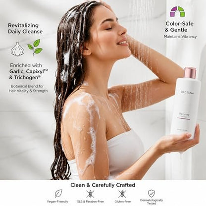 FARMASi Dr. C. Tuna Reviving Shampoo - Volumizing & Strengthening with Garlic Extract, Capixyl & Trichogen - Lightweight Daily Cleanse for Fresher, Shinier Hair - 7.6 fl oz Avelisse