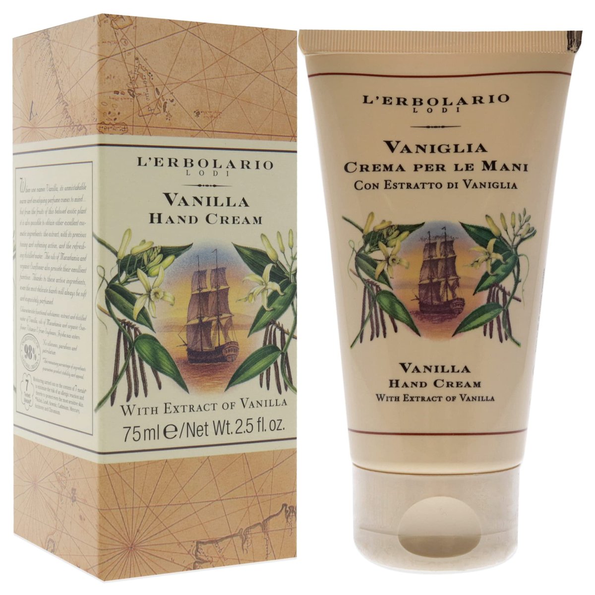 L'Erbolario Vanilla Hand Cream - Moisturizing Hand Lotion with Macadamia & Sunflower Oils - Cruelty-Free Daily Moisturizer, 2.5 oz - görsel 5