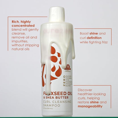 Purezero Flaxseed Oil & Shea Butter Shampoo and Conditioner Set - Curl Care - For Curly Hair Detangle & Defrizz - Zero Sulfates/Parabens/Dyes - 100% Vegan & Cruelty Free - Great For Color Treated Hair - 24 oz Each Avelisse
