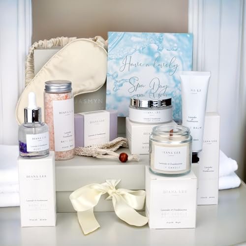 Luxury Spa Gift Basket for Women - 10 Relaxing Lavender Self Care Kit | Jasmyn & Greene Avelisse