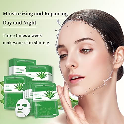 YAFUSIPE Aloe Vera Sheet Mask – Hydrating Face Masks for All Skin Types, Soothing Facial Mask Pack of 10 - görsel 4