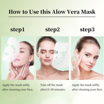 YAFUSIPE Aloe Vera Sheet Mask – Hydrating Face Masks for All Skin Types, Soothing Facial Mask Pack of 10