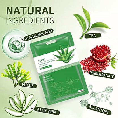 YAFUSIPE Aloe Vera Sheet Mask – Hydrating Face Masks for All Skin Types, Soothing Facial Mask Pack of 10