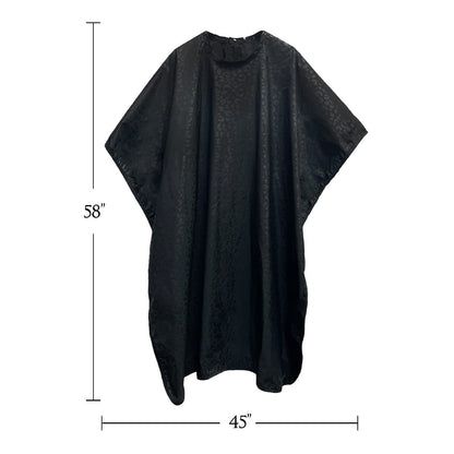 Betty Dain Black Jaguar Bleach-Proof All Purpose Styling Cape - Lightweight Embossed Nylon, Waterproof, Chemical & Color Proof for Salon Use Avelisse