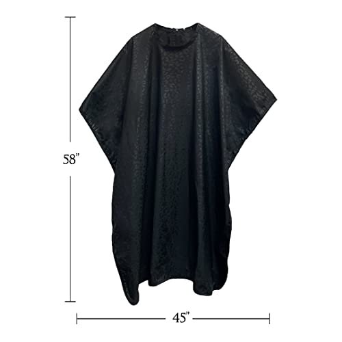 Betty Dain Black Jaguar Bleach-Proof All Purpose Styling Cape - Lightweight Embossed Nylon, Waterproof, Chemical & Color Proof for Salon Use Avelisse