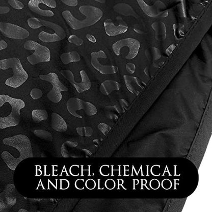 Betty Dain Black Jaguar Bleach-Proof All Purpose Styling Cape - Lightweight Embossed Nylon, Waterproof, Chemical & Color Proof for Salon Use Avelisse