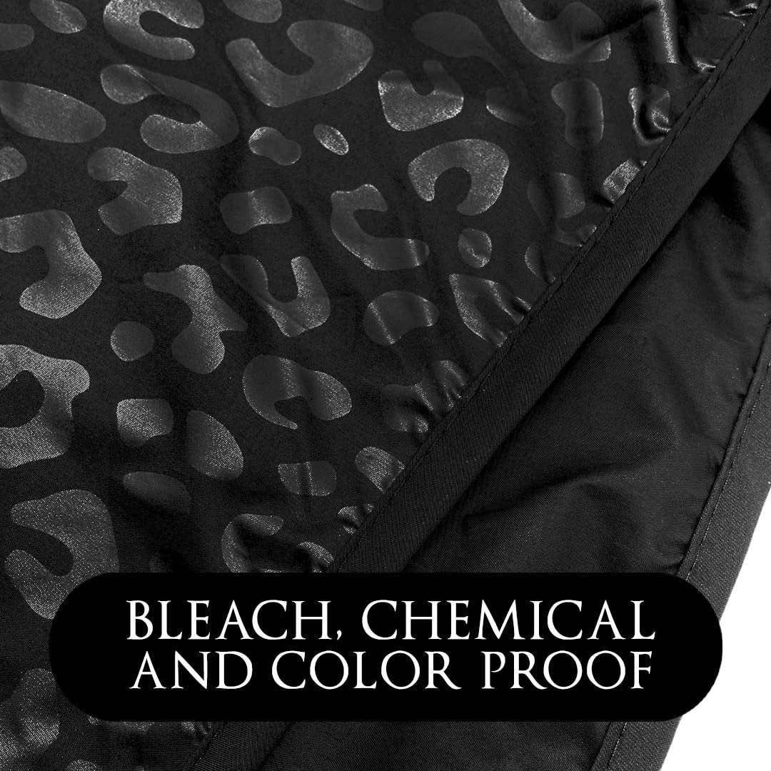 Betty Dain Black Jaguar Bleach-Proof All Purpose Styling Cape - Lightweight Embossed Nylon, Waterproof, Chemical & Color Proof for Salon Use Avelisse