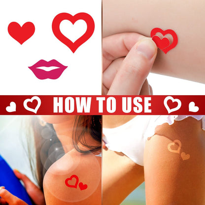 Chinco 210-Piece Tanning Stickers for Body - Sun Tattoo Stickers for Tanning Bed, Perforated Self-Adhesive Body Decals, Heart Lips Butterfly Dolphin Designs