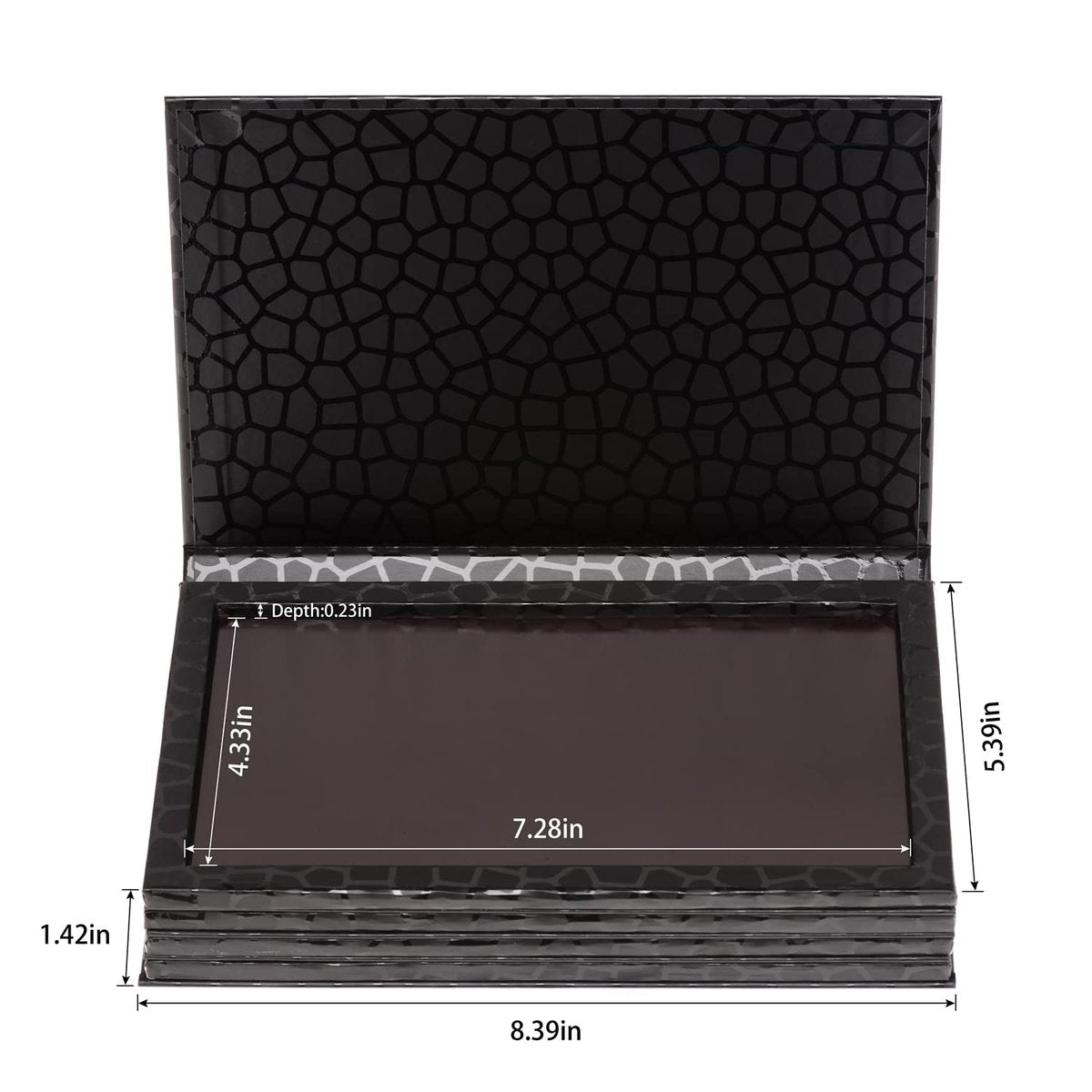 Allwon 4-Layer Book Shaped Magnetic Palette Large Empty Makeup Palette Storage Box for Eyeshadow, Lipstick, Blush Powder (Black) Avelisse