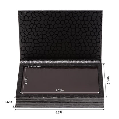 Allwon 4-Layer Book Shaped Magnetic Palette Large Empty Makeup Palette Storage Box for Eyeshadow, Lipstick, Blush Powder (Black) Avelisse