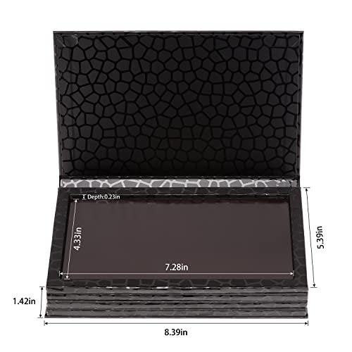 Allwon 4-Layer Book Shaped Magnetic Palette Large Empty Makeup Palette Storage Box for Eyeshadow, Lipstick, Blush Powder (Black) Avelisse