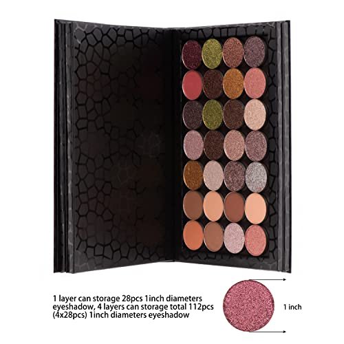 Allwon 4-Layer Book Shaped Magnetic Palette Large Empty Makeup Palette Storage Box for Eyeshadow, Lipstick, Blush Powder (Black) Avelisse