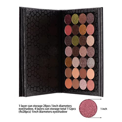 Allwon 4-Layer Book Shaped Magnetic Palette Large Empty Makeup Palette Storage Box for Eyeshadow, Lipstick, Blush Powder (Black) Avelisse