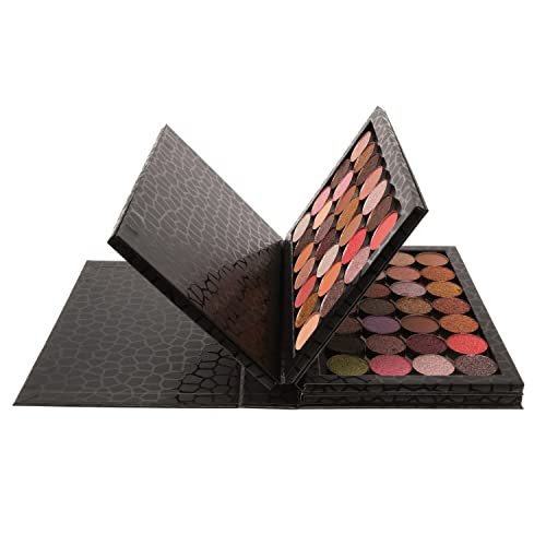 Allwon 4-Layer Book Shaped Magnetic Palette Large Empty Makeup Palette Storage Box for Eyeshadow, Lipstick, Blush Powder (Black) Avelisse
