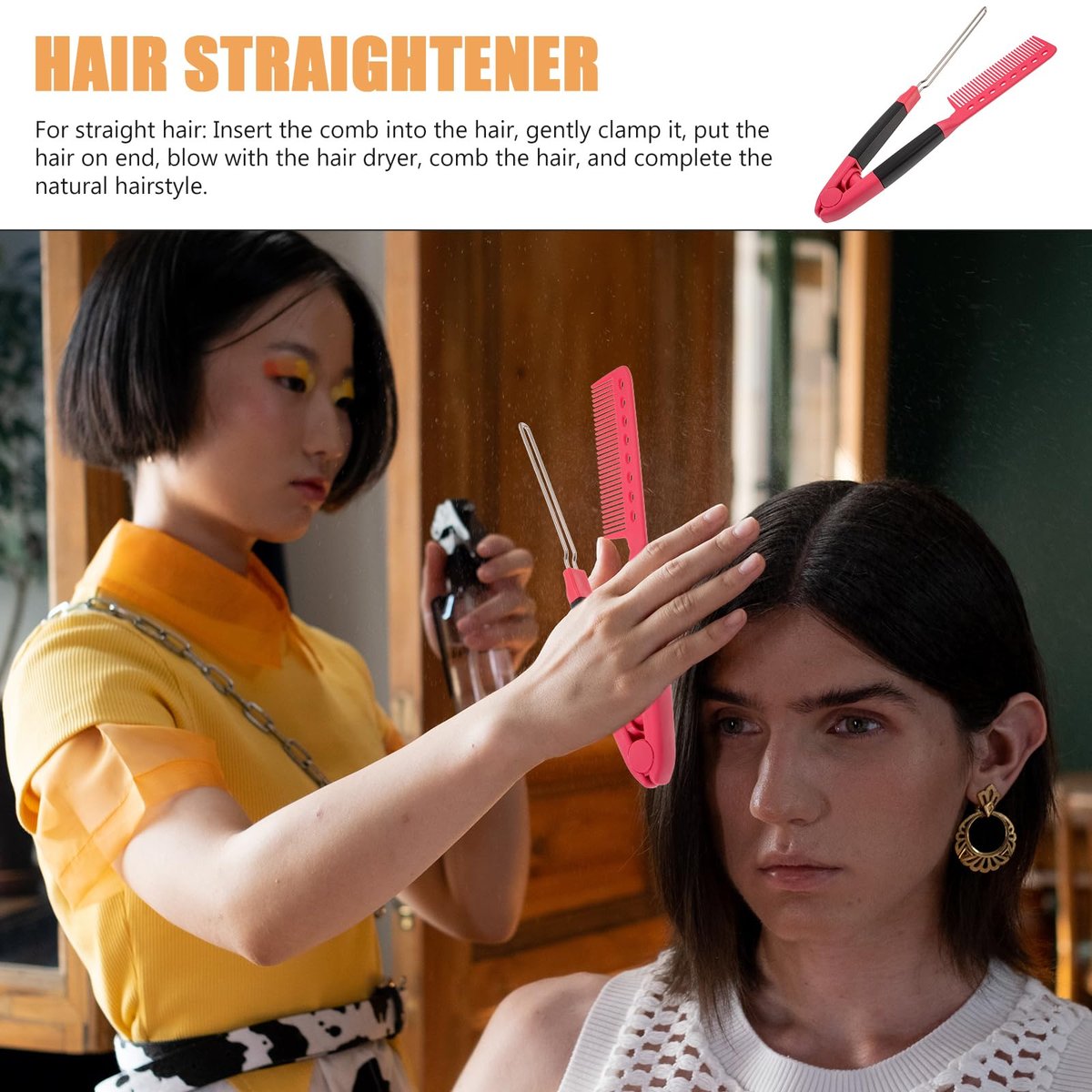 FOMIYES Detangling Hairbrush - Rosy Professional Hair Straightening Comb for Smooth, Frizz-Free Tresses - görsel 7