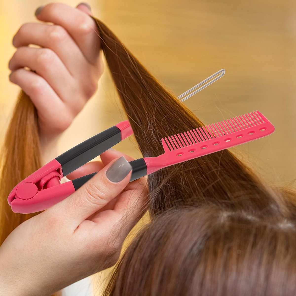 FOMIYES Detangling Hairbrush - Rosy Professional Hair Straightening Comb for Smooth, Frizz-Free Tresses - görsel 11