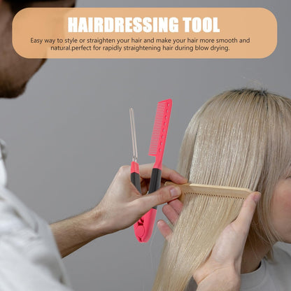 FOMIYES Detangling Hairbrush - Rosy Professional Hair Straightening Comb for Smooth, Frizz-Free Tresses