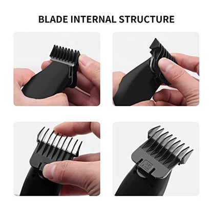 4 Pack T Outliners Guards Compatible with Andis #04710 and #04521, Snap-On Attachment (1/16” to 3/8”) for Close Trimming, Black