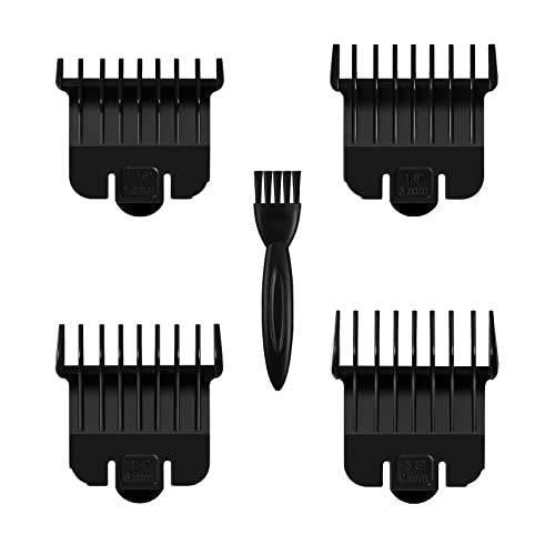 4 Pack T Outliners Guards Compatible with Andis #04710 and #04521, Snap-On Attachment (1/16” to 3/8”) for Close Trimming, Black - görsel 2