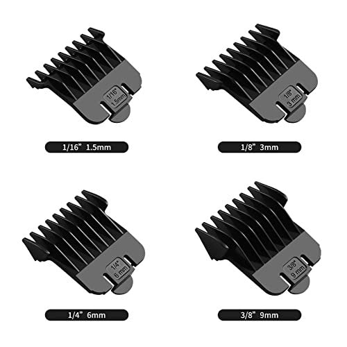 4 Pack T Outliners Guards Compatible with Andis #04710 and #04521, Snap-On Attachment (1/16” to 3/8”) for Close Trimming, Black - görsel 4