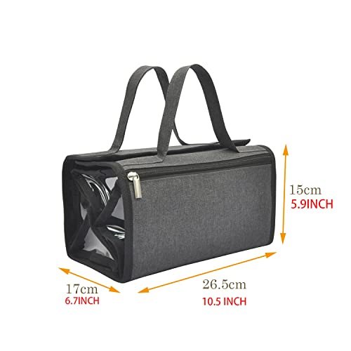 Jula Vance Large Capacity Hanging Eco Polyester Travel Toiletry Bag - 4-in-1 Roll-Up Makeup Organizer with 4 Detachable Clear TPU Pouches & Hook Avelisse