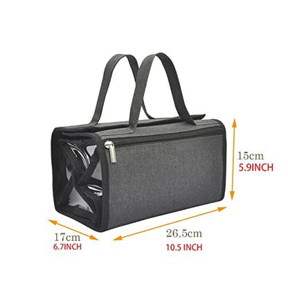 Jula Vance Large Capacity Hanging Eco Polyester Travel Toiletry Bag - 4-in-1 Roll-Up Makeup Organizer with 4 Detachable Clear TPU Pouches & Hook Avelisse