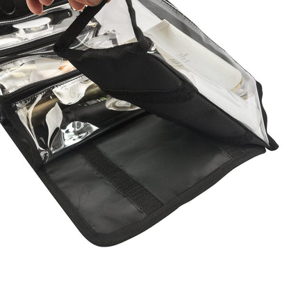 Jula Vance Large Capacity Hanging Eco Polyester Travel Toiletry Bag - 4-in-1 Roll-Up Makeup Organizer with 4 Detachable Clear TPU Pouches & Hook Avelisse