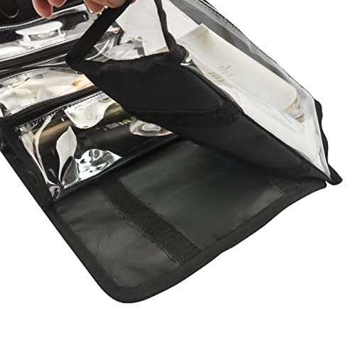 Jula Vance Large Capacity Hanging Eco Polyester Travel Toiletry Bag - 4-in-1 Roll-Up Makeup Organizer with 4 Detachable Clear TPU Pouches & Hook Avelisse