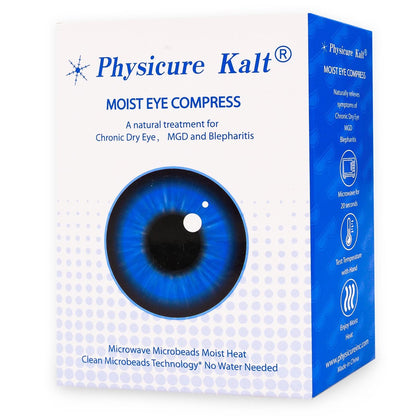 Physicure Kalt Heated Eye Mask - Microwave Activated Moist Heat Eye Compress for Dry Eyes, Imitated, Pink Eyes - White, 1 Count Avelisse