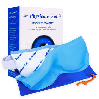 Physicure Kalt Heated Eye Mask - Microwave Activated Moist Heat Eye Compress for Dry Eyes, Imitated, Pink Eyes - White, 1 Count Avelisse