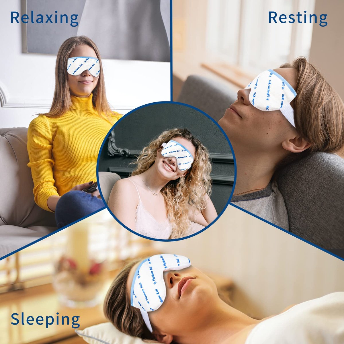 Physicure Kalt Heated Eye Mask - Microwave Activated Moist Heat Eye Compress for Dry Eyes, Imitated, Pink Eyes - White, 1 Count Avelisse
