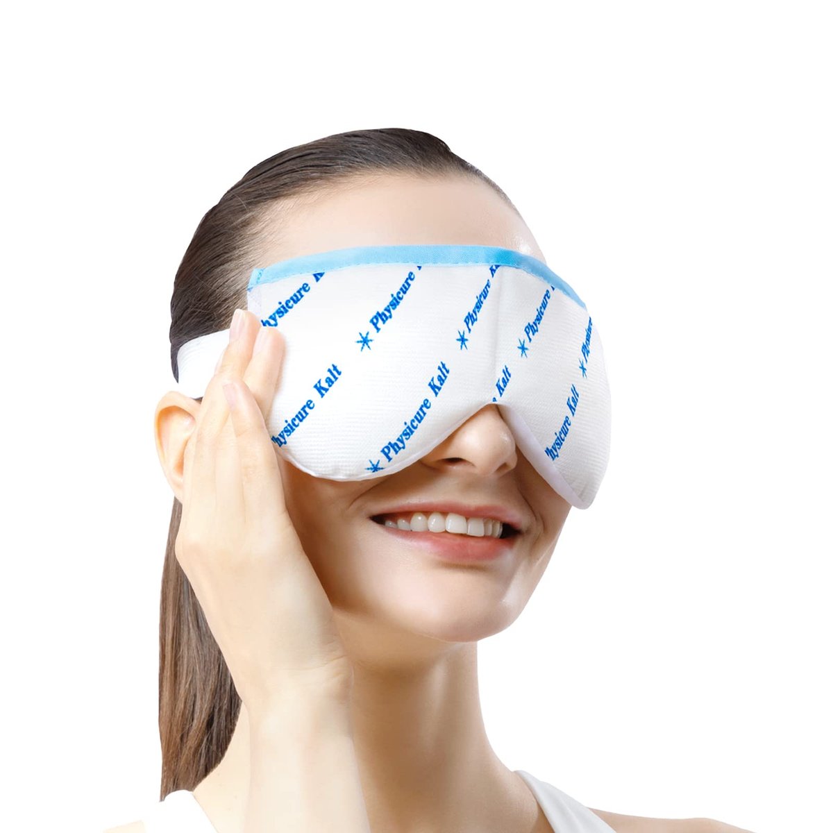 Physicure Kalt Heated Eye Mask - Microwave Activated Moist Heat Eye Compress for Dry Eyes, Imitated, Pink Eyes - White, 1 Count Avelisse