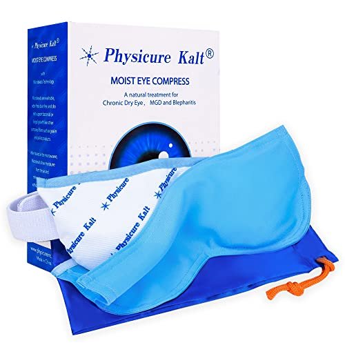 Physicure Kalt Heated Eye Mask - Microwave Activated Moist Heat Eye Compress for Dry Eyes, Imitated, Pink Eyes - White, 1 Count Avelisse