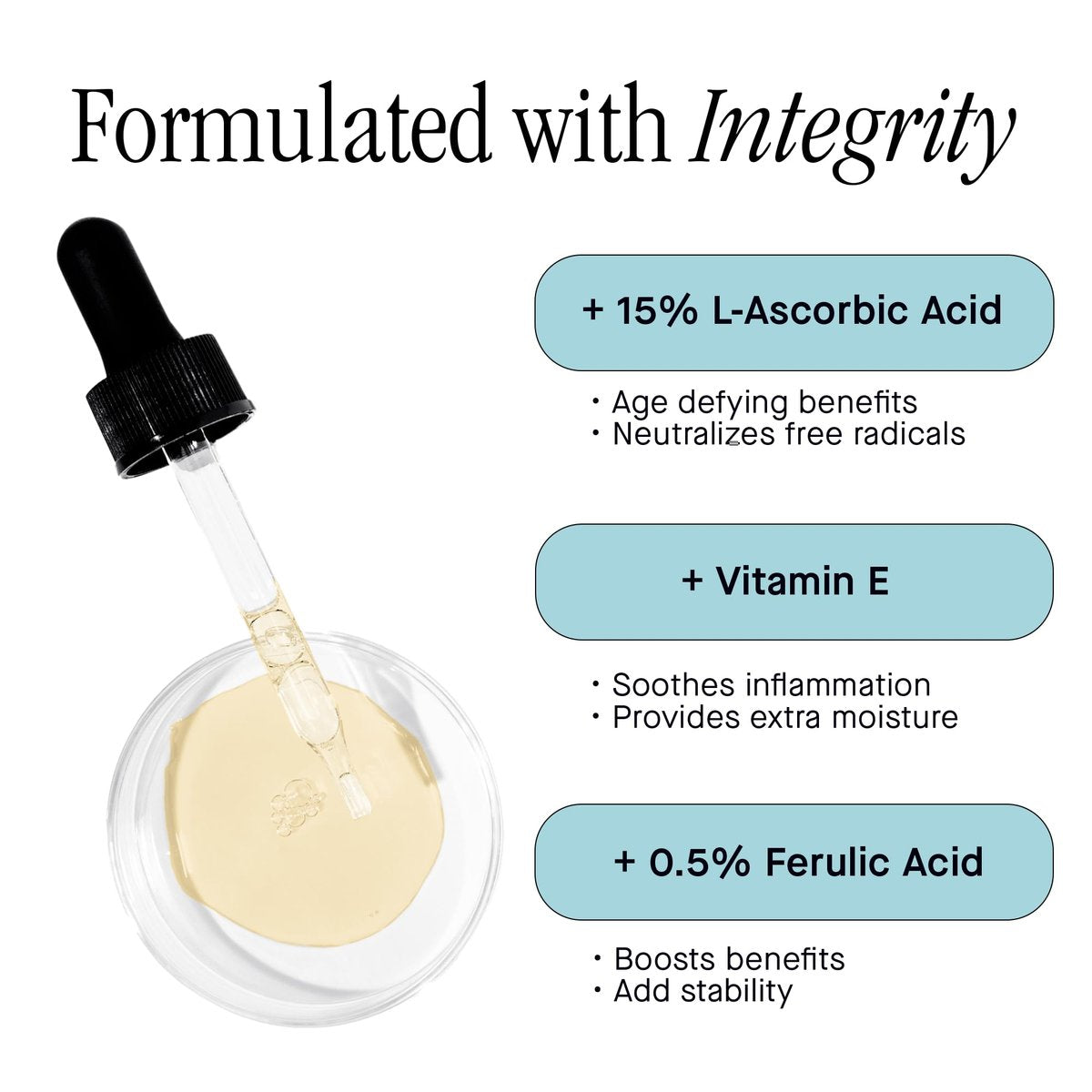 Brandefy Vitamin C Face Serum 15% L-Ascorbic Acid, Ferulic Acid 0.5% + Vitamin E - Dark Spot Corrector & Anti-Aging Serum, 1 oz, Made in USA Avelisse