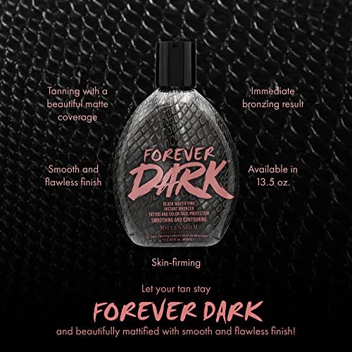 Millennium Tanning Forever Dark Black Mattifying Instant Bronzer Tanning Lotion, 13.5 oz Avelisse
