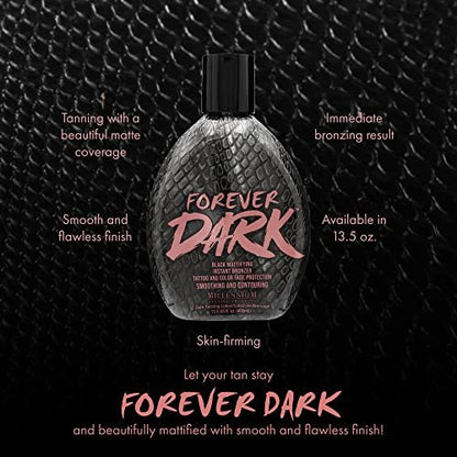 Millennium Tanning Forever Dark Black Mattifying Instant Bronzer Tanning Lotion, 13.5 oz Avelisse