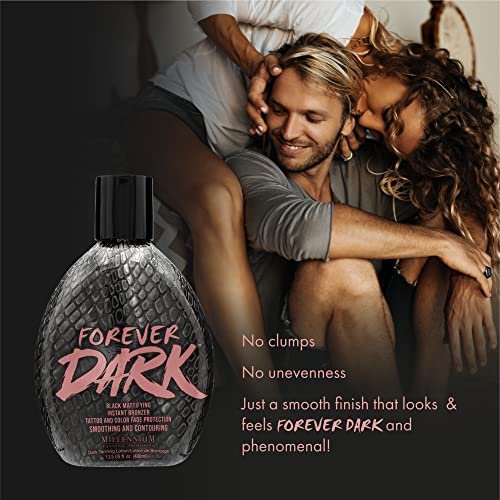 Millennium Tanning Forever Dark Black Mattifying Instant Bronzer Tanning Lotion, 13.5 oz Avelisse