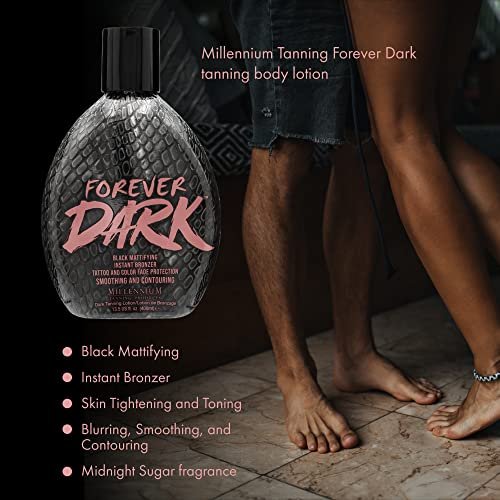 Millennium Tanning Forever Dark Black Mattifying Instant Bronzer Tanning Lotion, 13.5 oz Avelisse