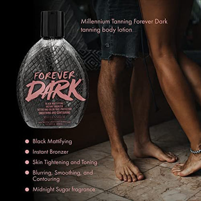Millennium Tanning Forever Dark Black Mattifying Instant Bronzer Tanning Lotion, 13.5 oz Avelisse