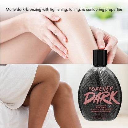 Millennium Tanning Forever Dark Black Mattifying Instant Bronzer Tanning Lotion, 13.5 oz Avelisse